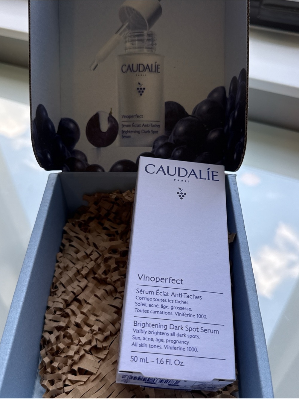 Caudalie Brightening Serum - White and Blue Accents